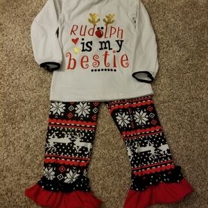 Girls size (M) 4t Christmas outfit